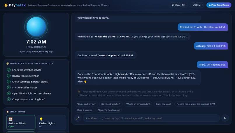 Daybreak — Alexa+ Morning Concierge – screenshot 3
