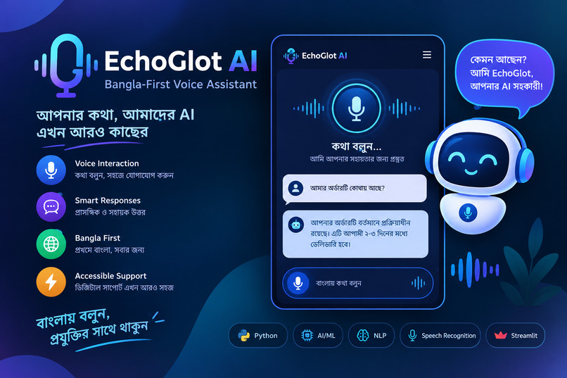 EchoGlot AI — Bangla-First Voice Assistant – screenshot 1