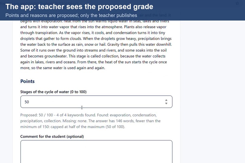 Rubric Grader: Proposed Grades, Teacher Decides – screenshot 9