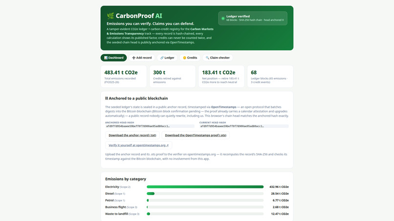 CarbonProof AI – screenshot 1