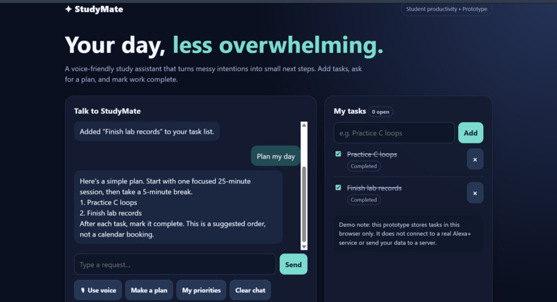 StudyMate — Student Voice Assistant – screenshot 2
