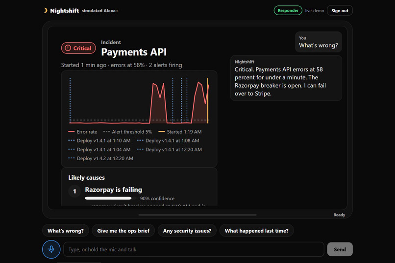 Nightshift: Voice On-Call & Security Copilot for Alexa+ – screenshot 2