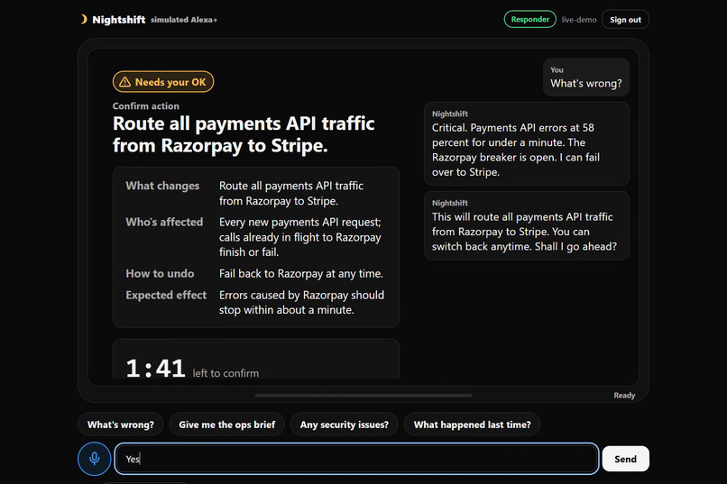 Nightshift: Voice On-Call & Security Copilot for Alexa+ – screenshot 3