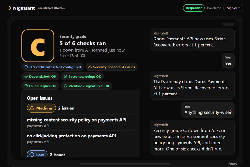 Nightshift: Voice On-Call & Security Copilot for Alexa+ – screenshot 5
