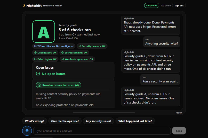 Nightshift: Voice On-Call & Security Copilot for Alexa+ – screenshot 6