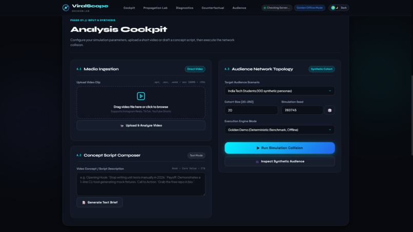 ViralScope — AI-Powered Social Launch Simulator – screenshot 1