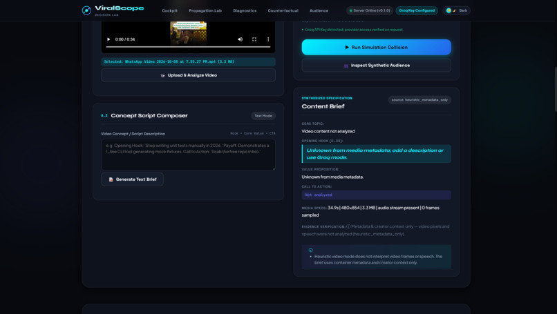 ViralScope — AI-Powered Social Launch Simulator – screenshot 2