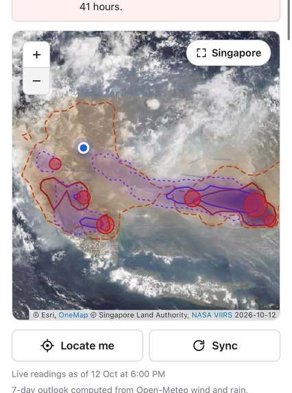 HazeSG Singapore haze map – screenshot 2