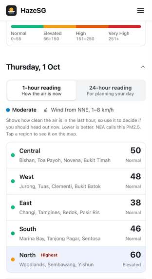 HazeSG Singapore haze map – screenshot 3