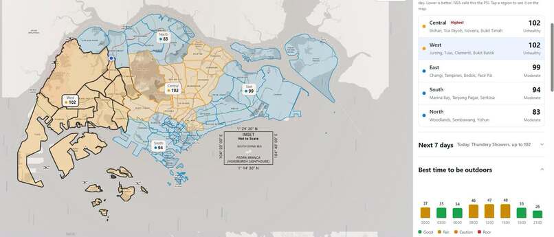 HazeSG Singapore haze map – screenshot 1
