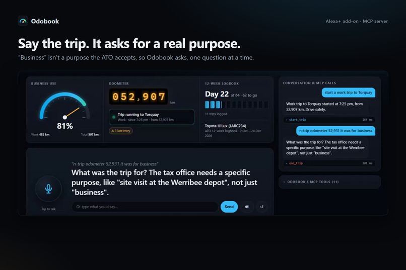 Odobook: a car logbook you talk to – screenshot 3