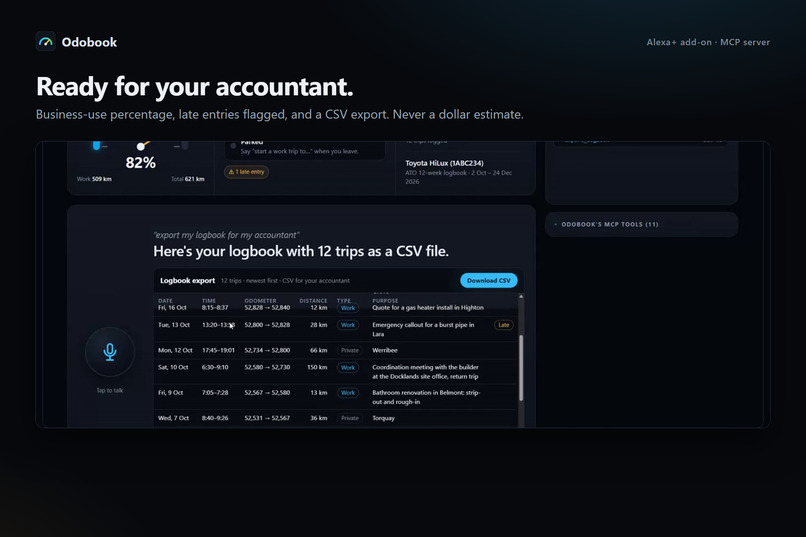 Odobook: a car logbook you talk to – screenshot 4