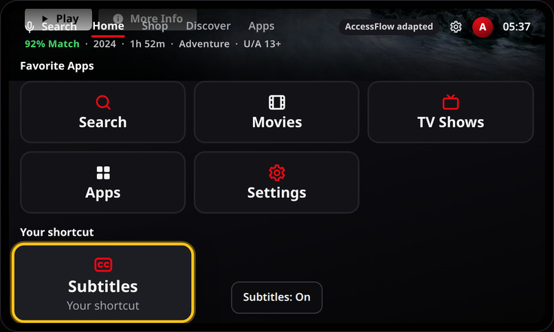 AccessFlow: Adaptive Navigation for Fire TV Accessibility – screenshot 2