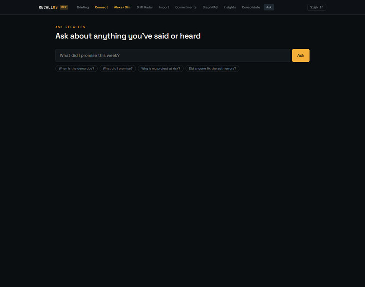 RecallOS – screenshot 2