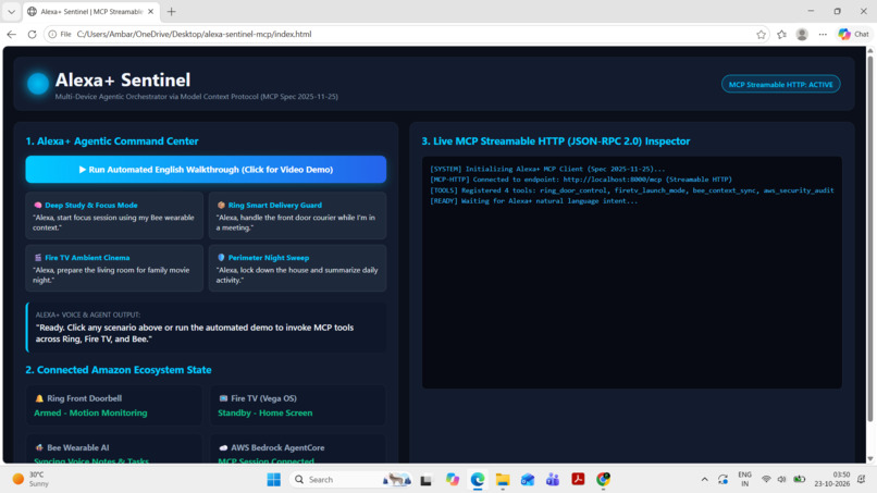 Alexa+ Sentinel MCP Agent – screenshot 1
