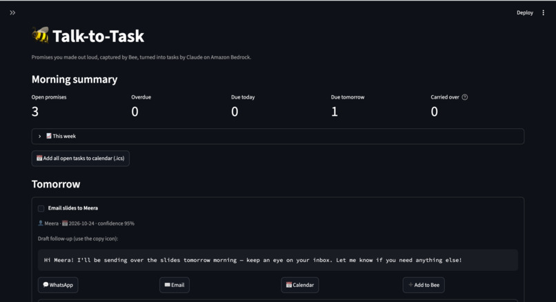 Talk-to-Task: Never Forget a Promise – screenshot 1