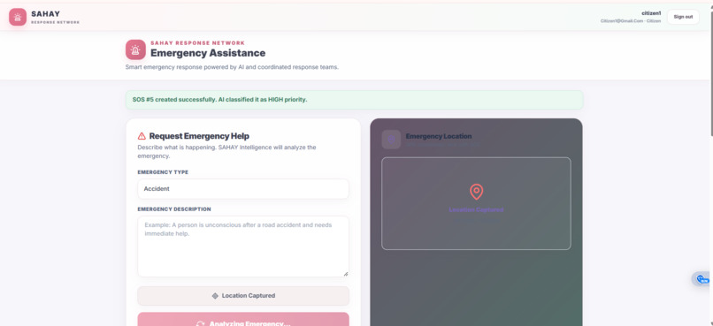 SAHAY — AI-Powered Emergency Response Network – screenshot 2