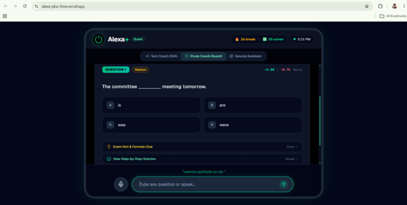 Alexa+ : AI Tech & Exam Prep Coach – screenshot 1