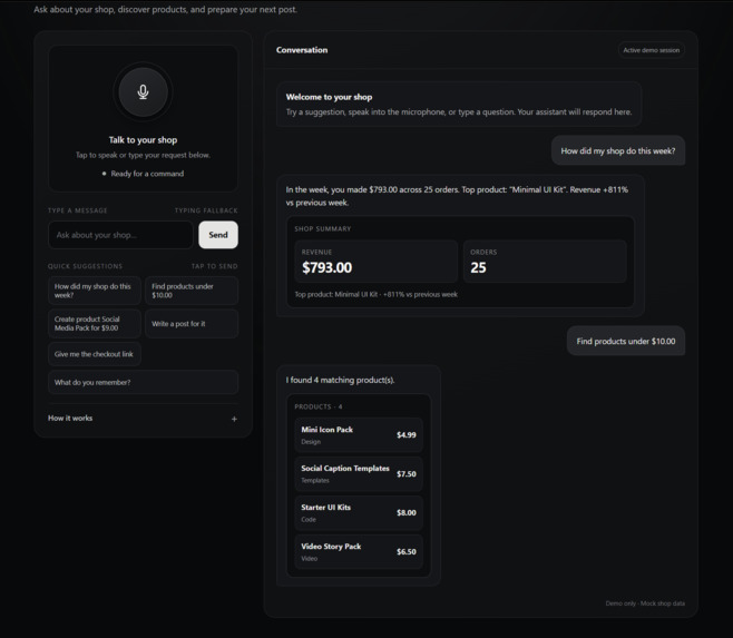 Annzar Voice Shop MCP  – screenshot 3