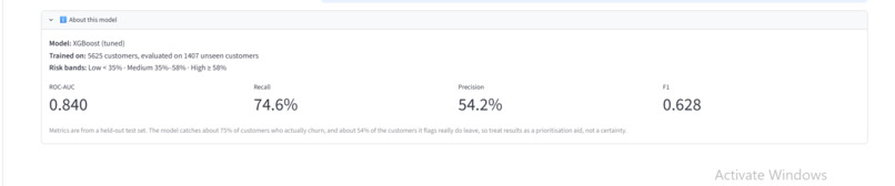 Customer Churn Prediction System – screenshot 1