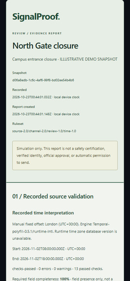 SignalProof – screenshot 1