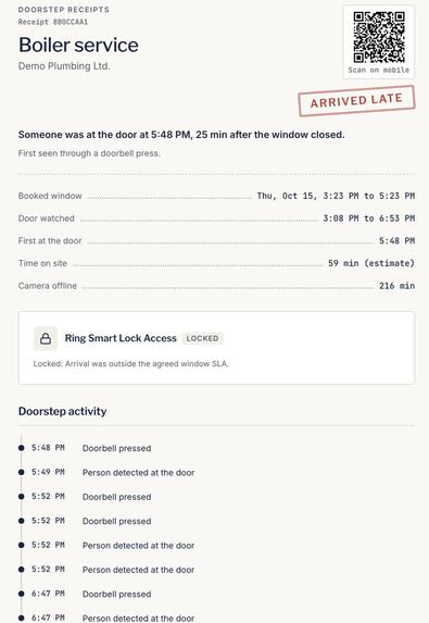 Doorstep Receipts – screenshot 1