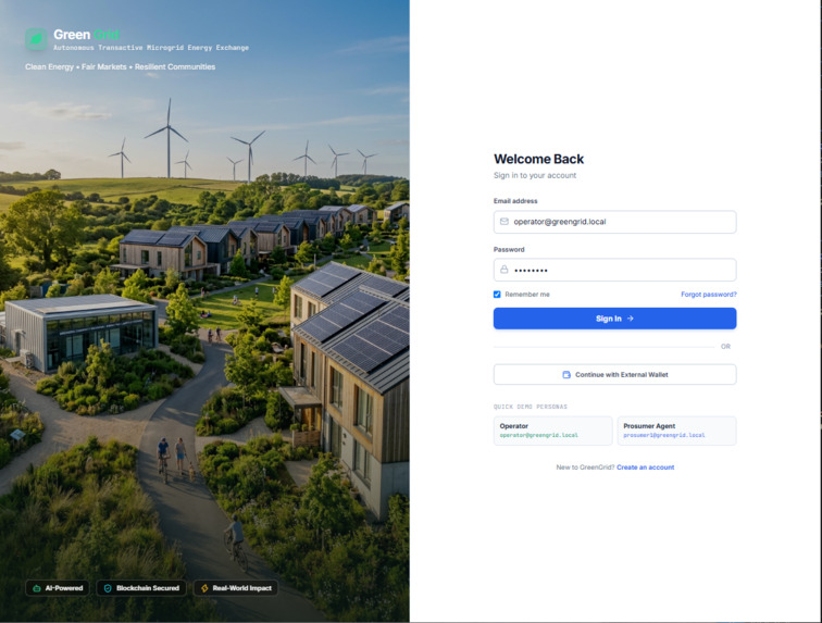 GreenGrid: Autonomous Transactive Microgrid Energy Exchange – screenshot 2
