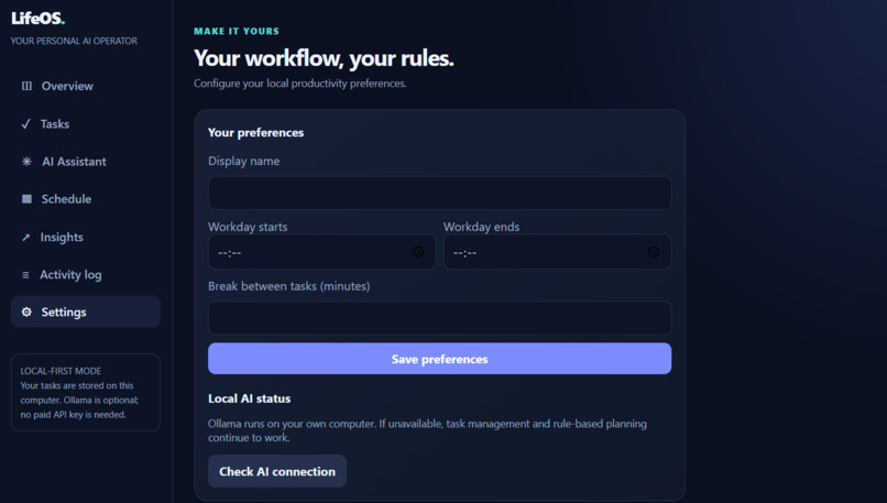 LifeOS Agent – screenshot 3