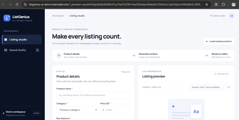 LISTGENIUS AI – screenshot 1