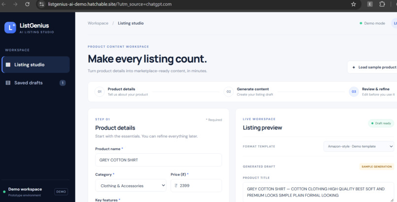 LISTGENIUS AI – screenshot 3