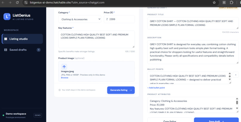 LISTGENIUS AI – screenshot 4