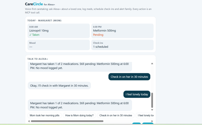 carecircle for alexa+ – screenshot 1