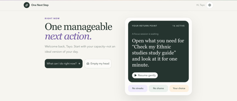 One Next Step – screenshot 1
