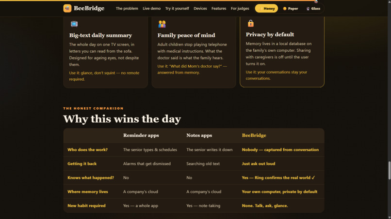 BeeBridge: A Memory Companion for Seniors – screenshot 1