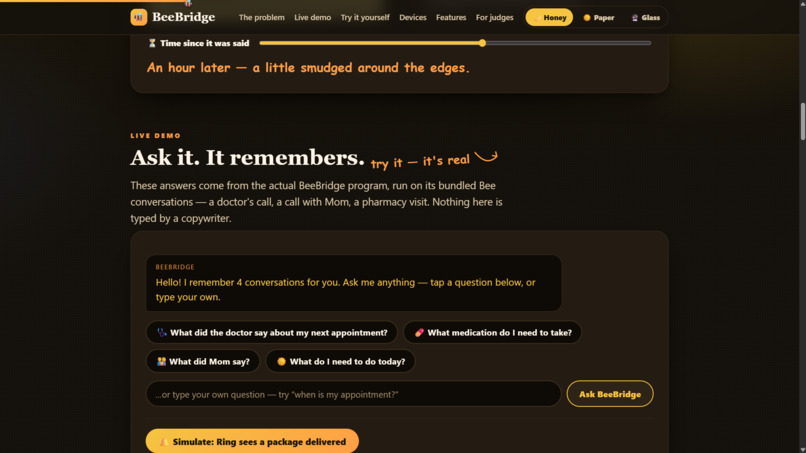 BeeBridge: A Memory Companion for Seniors – screenshot 2