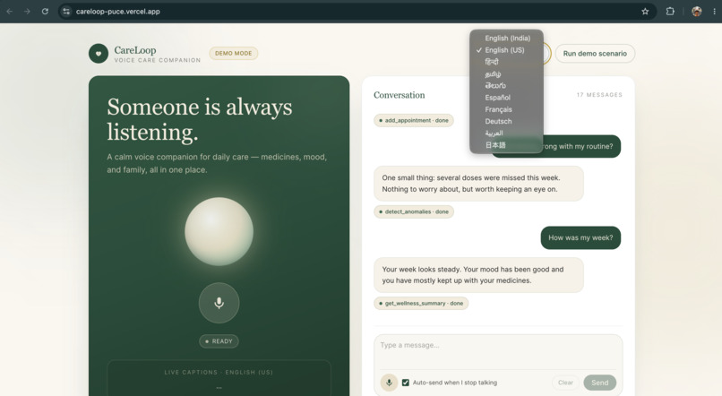 CareLoop: Voice Care Companion for Elders – screenshot 3