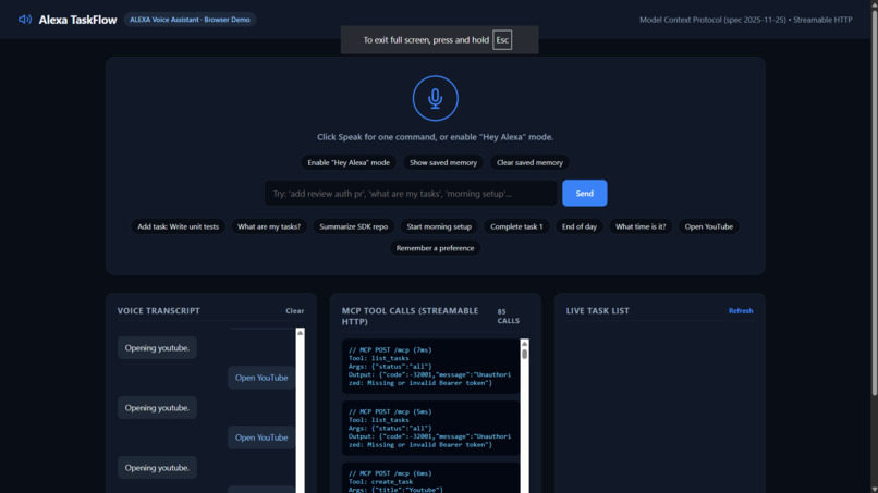 Alexa TaskFlow – screenshot 1