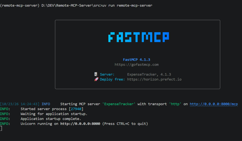 Expense Tracker MCP Server – screenshot 2