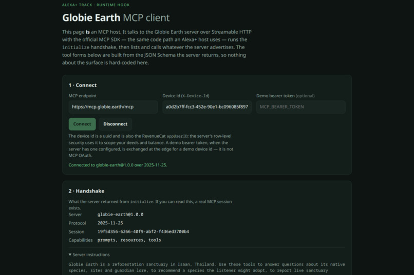 Globie Earth MCP for Alexa+ Skills and TV App  – screenshot 5