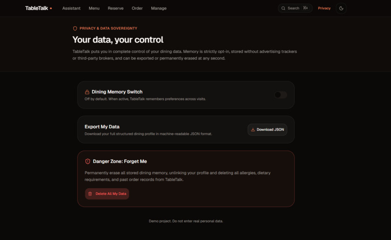 TableTalk: Voice-First Restaurant MCP Server – screenshot 5