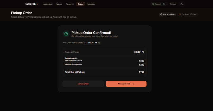 TableTalk: Voice-First Restaurant MCP Server – screenshot 13