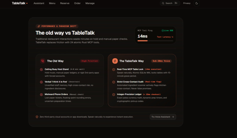 TableTalk: Voice-First Restaurant MCP Server – screenshot 2