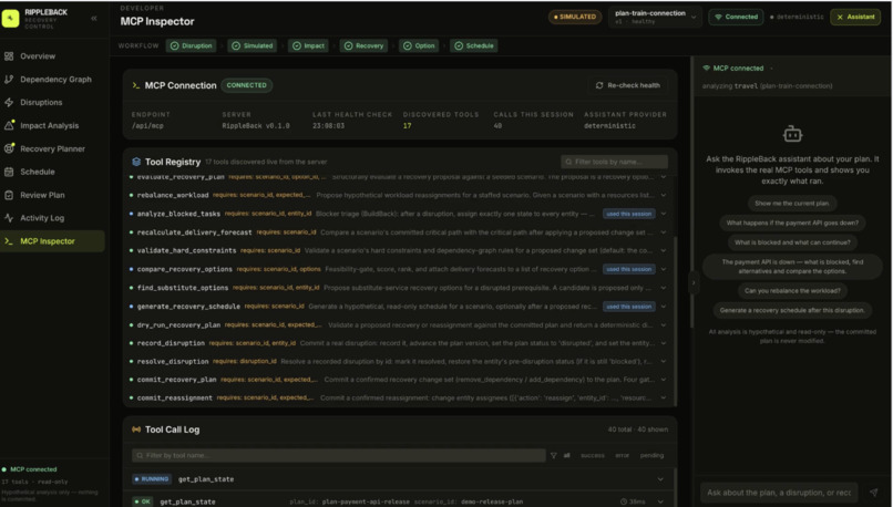 RippleBack: MCP-Powered Impact Analysis & Recovery Planning – screenshot 3