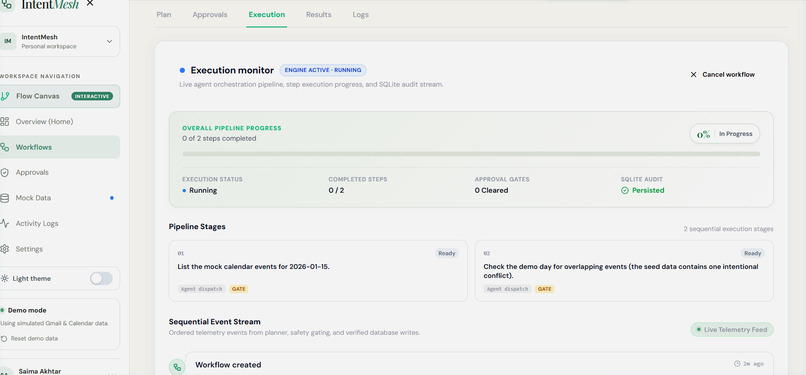 IntentMesh: Intent to Verified Action – screenshot 7