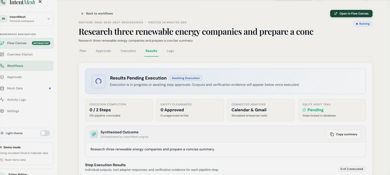 IntentMesh: Intent to Verified Action – screenshot 9