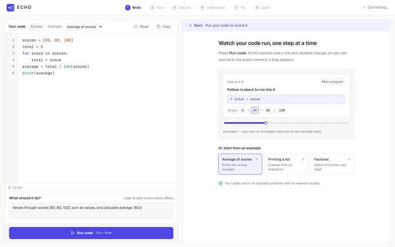 ECHO — AI Time-Travel Debugger – screenshot 4