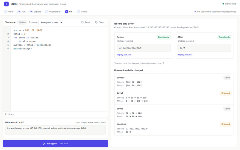 ECHO — AI Time-Travel Debugger – screenshot 5
