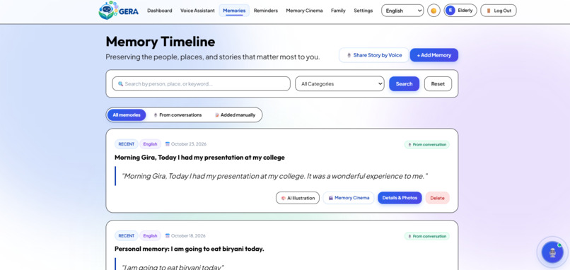 GERA – AI Memory Companion for Elders – screenshot 11