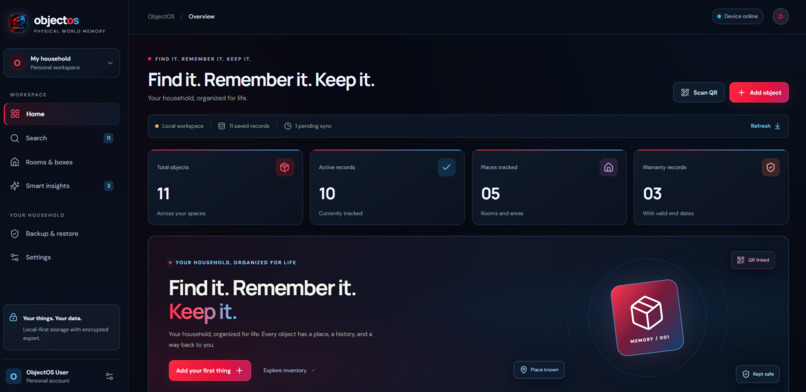 ObjectOS – screenshot 1