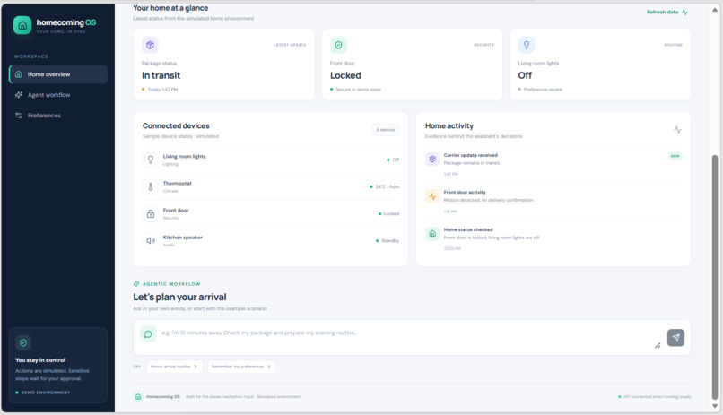 Homecoming OS – screenshot 1